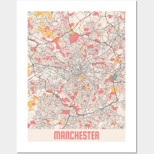 Manchester - United Kingdom Chalk City Map Posters and Art